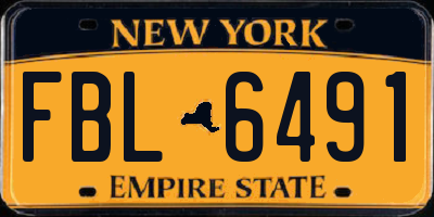 NY license plate FBL6491