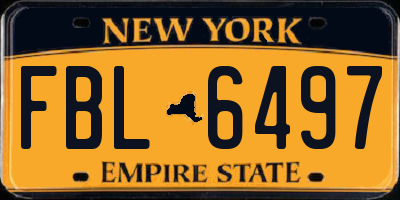 NY license plate FBL6497