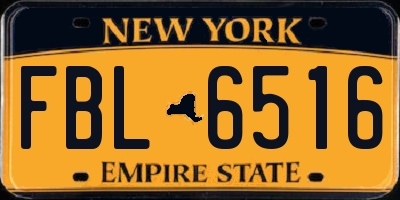 NY license plate FBL6516