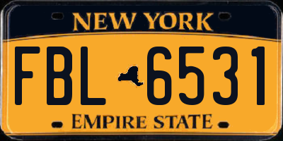 NY license plate FBL6531