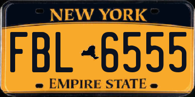 NY license plate FBL6555