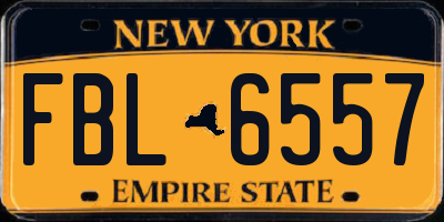 NY license plate FBL6557