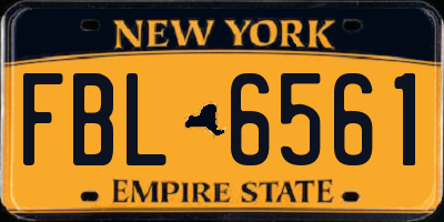 NY license plate FBL6561