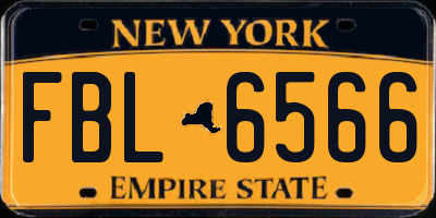 NY license plate FBL6566