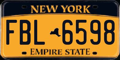 NY license plate FBL6598