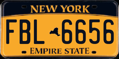 NY license plate FBL6656
