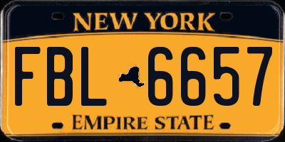 NY license plate FBL6657