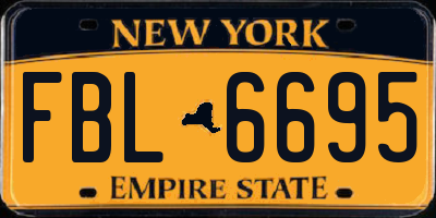 NY license plate FBL6695
