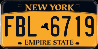 NY license plate FBL6719