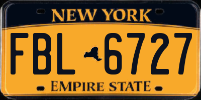 NY license plate FBL6727