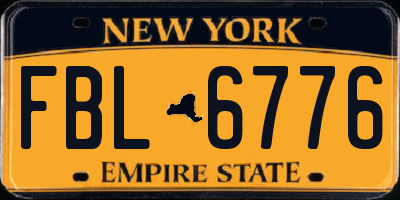 NY license plate FBL6776