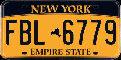 NY license plate FBL6779