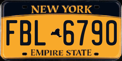 NY license plate FBL6790