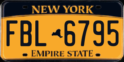 NY license plate FBL6795