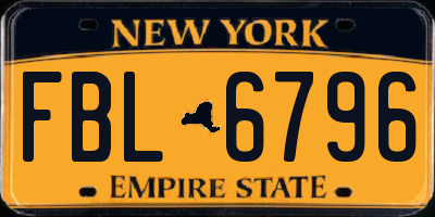 NY license plate FBL6796
