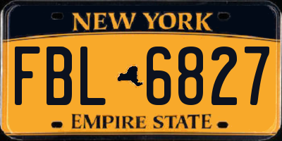 NY license plate FBL6827