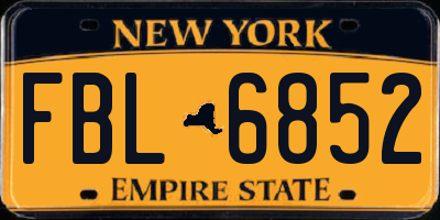 NY license plate FBL6852