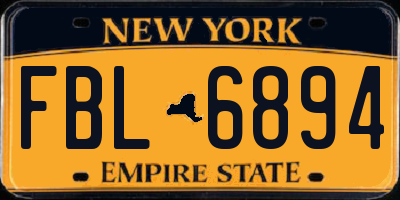 NY license plate FBL6894