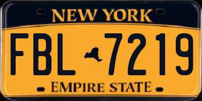 NY license plate FBL7219