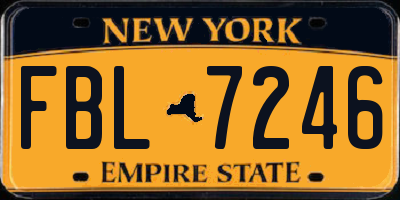 NY license plate FBL7246