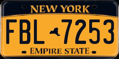NY license plate FBL7253