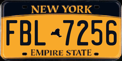 NY license plate FBL7256
