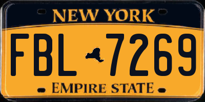 NY license plate FBL7269