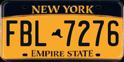 NY license plate FBL7276