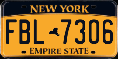 NY license plate FBL7306