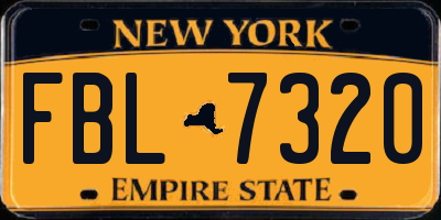NY license plate FBL7320