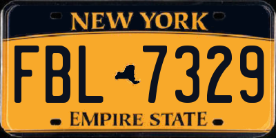 NY license plate FBL7329