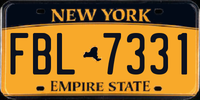 NY license plate FBL7331