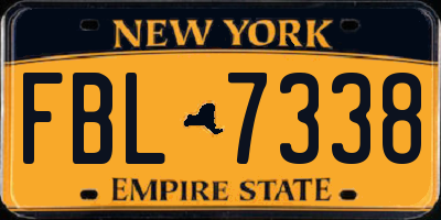 NY license plate FBL7338