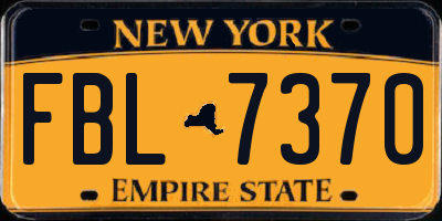NY license plate FBL7370