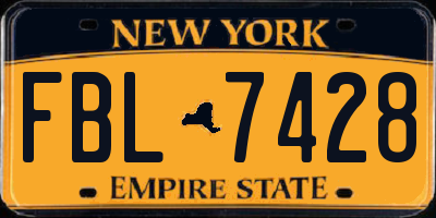 NY license plate FBL7428