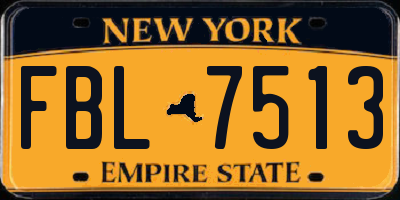 NY license plate FBL7513