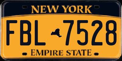 NY license plate FBL7528