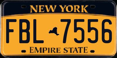 NY license plate FBL7556