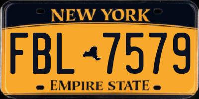 NY license plate FBL7579