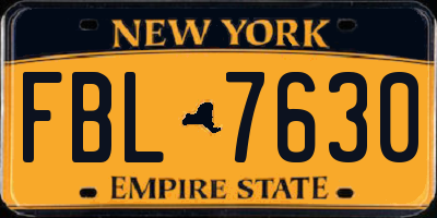 NY license plate FBL7630