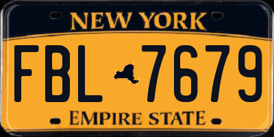 NY license plate FBL7679