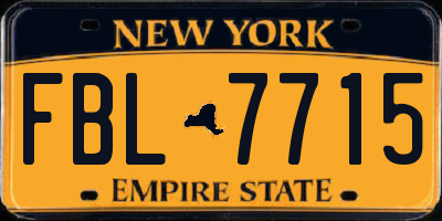 NY license plate FBL7715