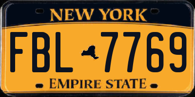 NY license plate FBL7769
