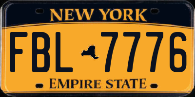 NY license plate FBL7776