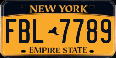 NY license plate FBL7789