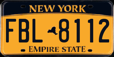 NY license plate FBL8112