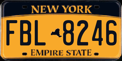 NY license plate FBL8246