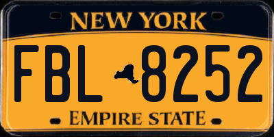 NY license plate FBL8252