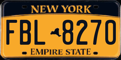 NY license plate FBL8270