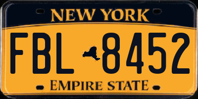 NY license plate FBL8452
